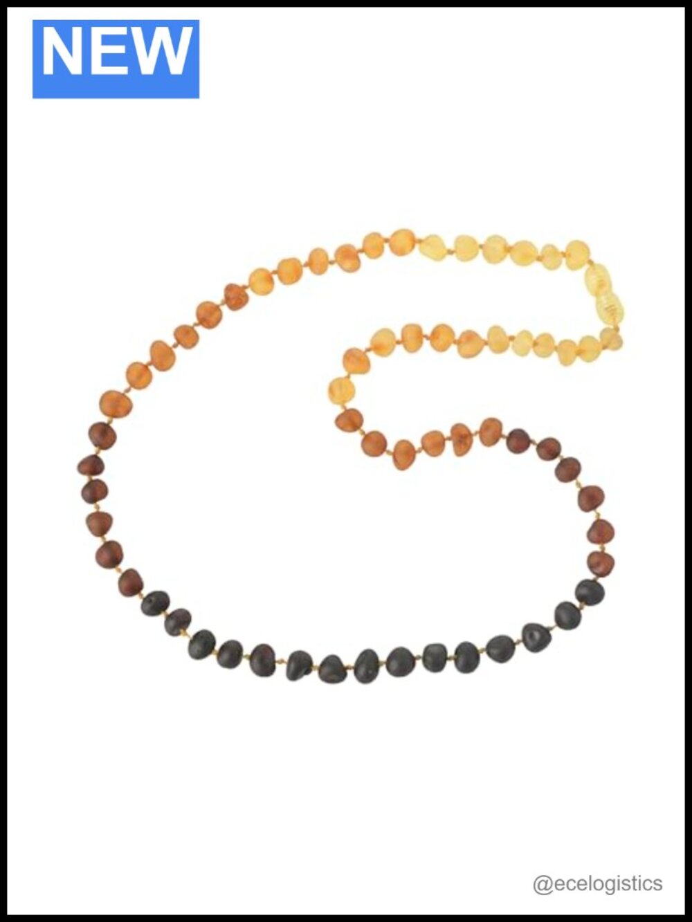 Raw Baroque Baltic Amber Healing Necklace Screw Clasp 19.7"